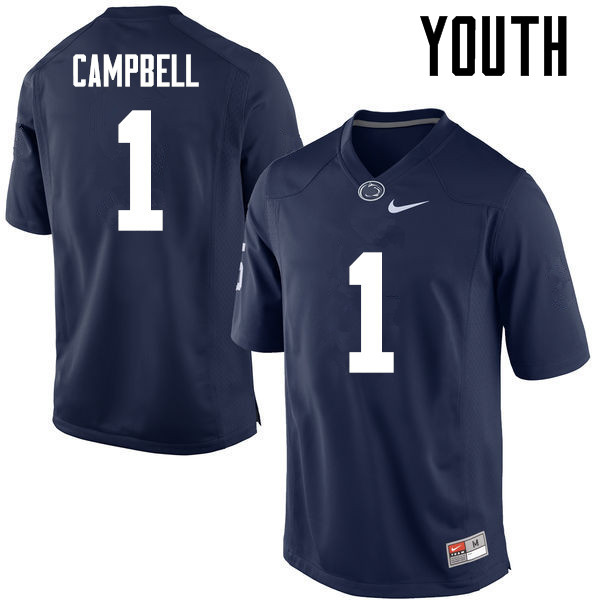 Youth Penn State Nittany Lions #1 Christian Campbell College Football Jerseys-Navy